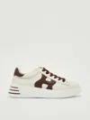 Hogan Beige And Bordeaux Leather Sneakers In White