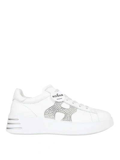 Hogan Rhinestone Low-top Sneakers In White
