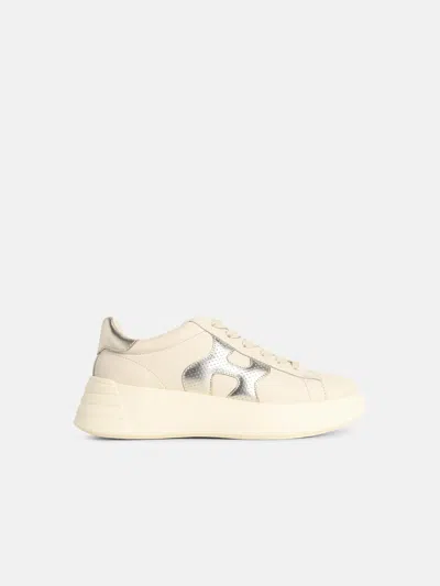 Hogan Perforated Cream Sneakers With Cushioned Sole In Multi