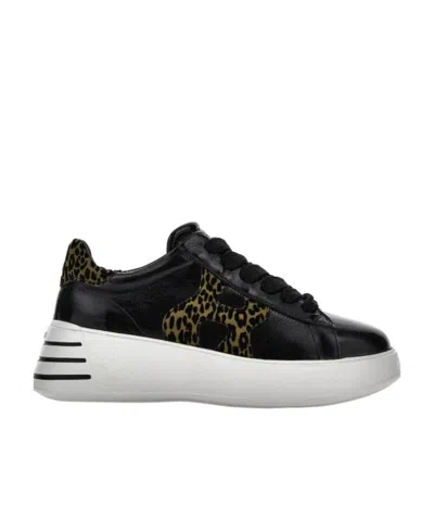 Hogan Rebel Lace-up Sneakers In Black