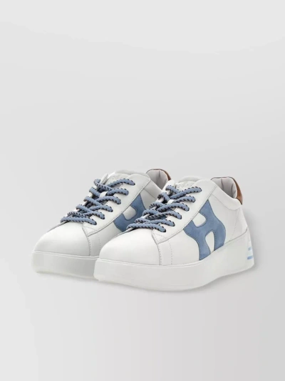 Hogan "rebel" Lace-up Sneakers With Fabric Case In White