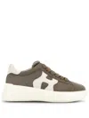 Hogan Women's Suede Panelled Sneakers In Mud