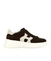 Hogan Suede Upper Sneakers With Rubber Sole In Brown