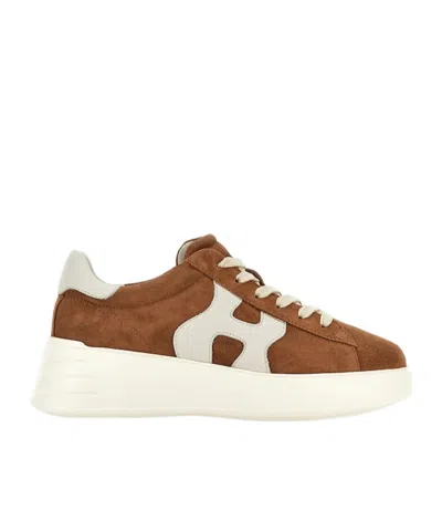 Hogan Rebel Platform Sneakers In Brown