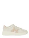 Hogan Leather Sneakers Rebel Panelled Platform Round Suede In White