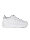Hogan Nappa Leather Rebel Sneakers In White