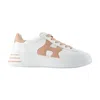 Hogan Rebel Sneakers In Nappa Leather Multicolor In White