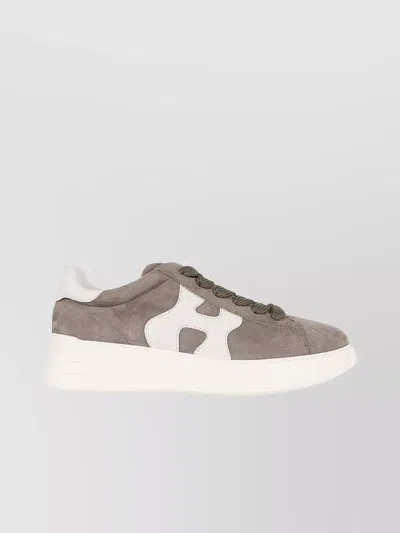 Hogan Rebel Suede Lace-up Sneakers Upper In Grey