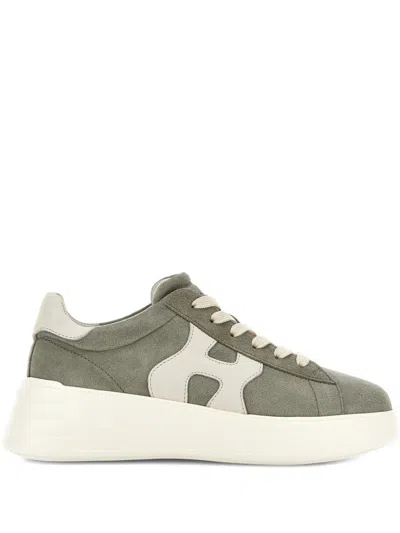 Hogan Rebel Suede Sneakers In Green