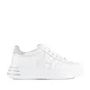 Hogan Leather Sneakers With Glittered Patch In Silver, White