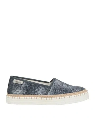 Hogan Rebel Woman Espadrilles Slate Blue Size 6.5 Textile Fibers, Leather