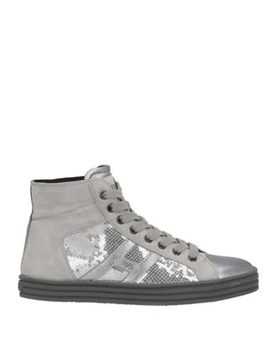 Hogan Rebel Woman Sneakers Light Grey Size 8 Leather In Gray