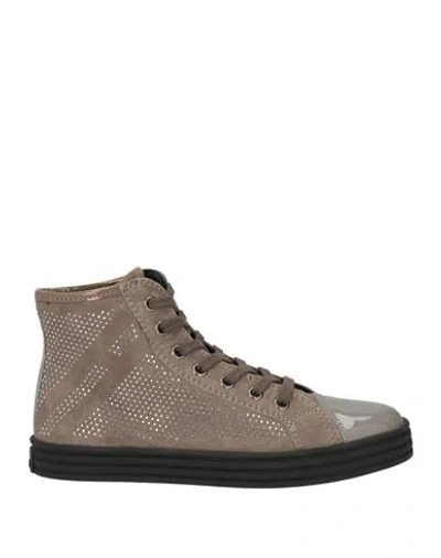 Hogan Rebel Woman Sneakers Taupe Size 2y Leather In Purple