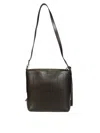 Hogan Rectangular Dark Brown Leather Shoulder Bag With Tab Closure In Brown