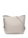 Hogan Rectangular Grained Leather Hobo Bag With Internal Clutch