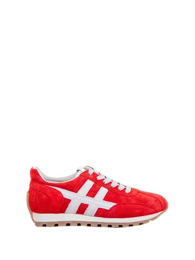 HOGAN HOGAN RED LEATHER SNEAKERS WITH EXTRALIGHT SOLE