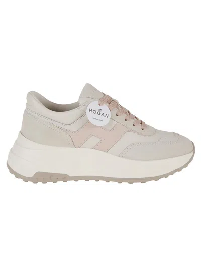 Hogan Retro-inspired Suede And Technical Fabric Sneakers In White