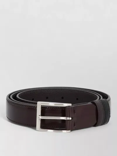 Hogan Reversible Leather Belt Adjustable Smooth Buckle