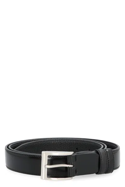Hogan Reversible Calf Leather Belt 3 Cm With 5x4 Cm Buckle In Black