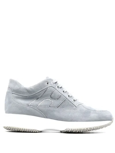 Hogan Rhinestone-embellished Trainers In Blue