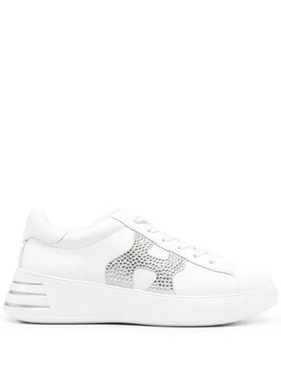 Hogan Rhinestone Low-top Sneakers In White