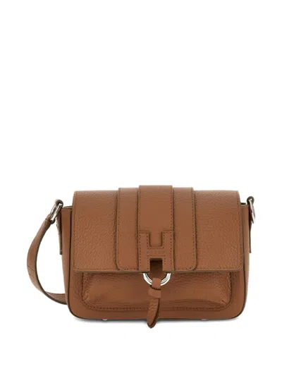 Hogan Ring-detail Shoulder Bag In Brown