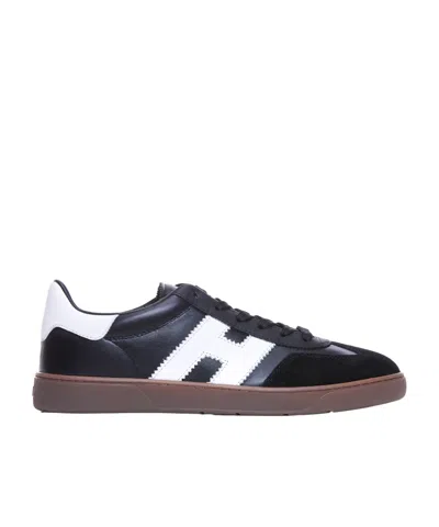 Hogan Round Head Low-cut Casual Shoes In Black
