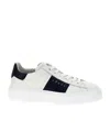 Hogan Panelled Design Calf Leather Sneakers With Chunky Sole In White