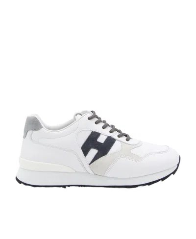 Hogan Kids' Round-headed And Flat-bottomed Casual Sports Shoes In White