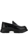 Hogan Round-toe Loafers In Black