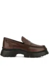 Hogan Round-toe Loafers In Brown