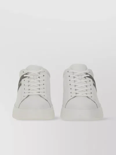 Hogan Round Toe Low-top Sneakers With Rubber Sole In White