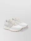 Hogan Round Toe Low Top Sneakers With Suede Accents