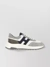 Hogan Round Toe Rubber Sole Panelled Design Sneakers In Gray
