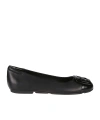 Hogan Leather Ballet Flats With Maxi Plaque In Black