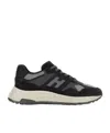 Hogan Suede And Smooth Leather Hyperlight Sneakers With Technical Fabric Inserts In Black