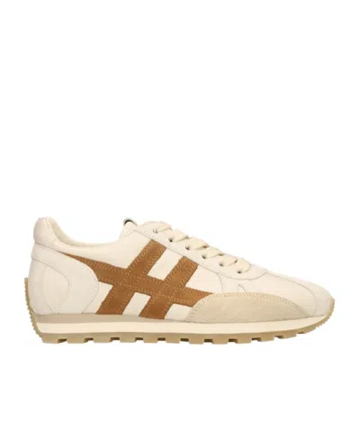 Hogan Round Toe Sneakers In Brown