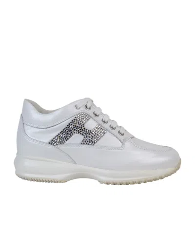 Hogan Round Toe Sneakers In White