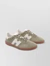 Hogan Round Toe Suede Low Top Sneakers