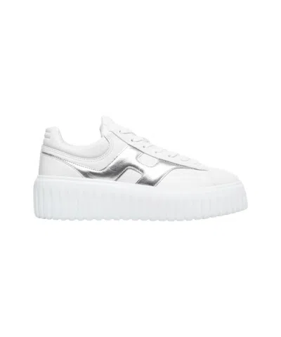 HOGAN HOGAN ROUNDED NAPPA LEATHER SNEAKERS WITH PLATFORM SOLE