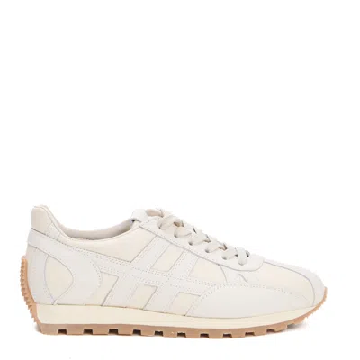 Hogan Running 86r Leather Yogurt Sneakers In Neutrals
