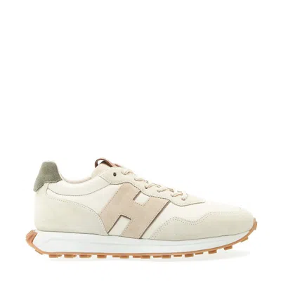 Hogan H601 Panelled Suede Sneakers In Neutrals