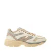 HOGAN RUNNING H665 TAUPE LEATHER AND MESH