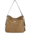 Hogan Shoulder Bag Suede Front Pocket In Brown