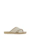Hogan Crossover-strap Leather Sandals In Beige