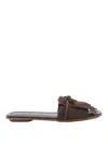 Hogan Fringe Detail Suede Sandals With Square Toe