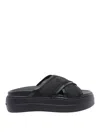 Hogan Cross Strap Platform Sandals In Black