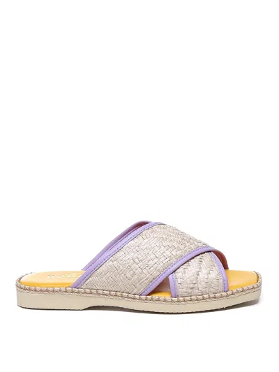 Hogan Lilac Rafia Sandals In Purple