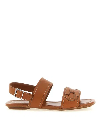 Hogan Ogan 685 Sandals In Brown
