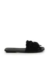 Hogan Flat Suede Sandals Fringe Detail In Black